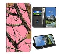 DIGTIALL Wallet Case for Motorola Moto Edge 60 Pro 5G/Moto Edge 60s Pro 5G 6.7" with Card Holder & RFID Protection for Women Men PU Leather Magnetic Kickstand Shockproof Cover,Pink Dead Wood Tree