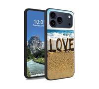 DIGTIALL Word Love On The Beach Case for iPhone 17 Pro Max 6.9", Slim Soft TPU Silicone Protective Cover, Anti-Slip Grip & Shockproof Design for iPhone 17 Pro Max 6.9"