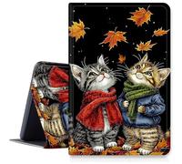 DIGTIALLL Case for 7" All-New Kindle Paperwhite (12th Generation, 2024) and Kindle Paperwhite Signature Edition PU Leather Protective Cover with Auto Sleep/Wake,Brown and White Cat