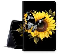 DIGTIALLL Case for Amazon Kindle Fire HD 10 Tablet 13th Generation 2023 Release 10.1" PU Leather Smart Protective Cover with Auto Sleep/Wake,Sunflower Heart Butterfly