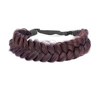DIGUAN - Braided Headband 2 Strands Synthetic Braiding Hair Classic Elastic for Women Girls Bohemian Accessories 62g (Dark Burgundy)