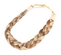 DIGUAN Synthetic Hair Braided Headband Classic Chunky Wide Plaited Braids Elastic Stretch Hairpiece Women Girl Beauty accessory, 55g aHairBeauty (Ginger Blonde)