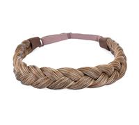 DIGUAN Synthetic Hair Braided Headband Classic Chunky Wide Plaited Braids Elastic Stretch Hairpiece Women Girl Beauty accessory, 55g aHairBeauty (#Dark Blonde)