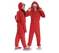 Disguise Red Imposter Hooded Jumpsuit Classic 197919K-20L Impostor Hooded Jumpsuit Classic Among Us Dress