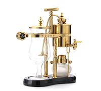 Diguo Belgian/Belgium Family Balance Siphon/Syphon Coffee Maker. Elegant Double Ridged Fulcrum with Tee Handle (Classic Gold)