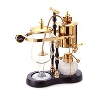 Diguo Belgian Belgium Luxury Royal Family Balance Syphon Coffee Maker Classic Double Column Top Grade, Classic and Elegant Design (Golden)