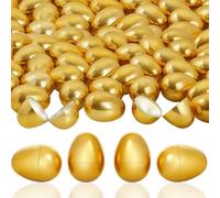 Digwry 36 Pcs Golden Easter Eggs Plastic, 2.3" Fillable Shiny Gold Metallic Plastic Easter Eggs Empty for Easter Hunt, , Party Favor, Basket Stuffers Fillers, Classroom Prize