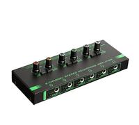 Diheohg 1 Piece Stereo Headphone Amplifier 6 Channel Audio Interface Sound Mixer Low Noise Studio Monitor Recording Aluminum Alloy for Guitar Bass