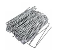 Diheohg 100 Pieces Gardening Planting Ground Spikes Fixed U-Shaped Landscape Ground Spikes Garden Stakes Durable Easy to Install