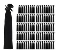 Diheohg 100 Pieces Velvet Pen Pouch Black Drawstring Bag Single Pen Holder Packaging Sleeve for School Office Business Gift