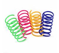 Diheohg 120 Pieces for Indoor Colourful Spring Coils Attract Interactive Green + Blue + Pink Red + Yellow Plastic for Kittens