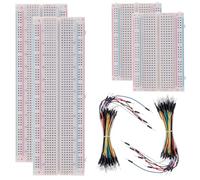 Diheohg 2 Piece 830 Attachment Points + 2 Pieces 400 Attachment Points + 2 Sets of 65 Flexible Binding Wires for Breadboard