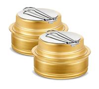 Diheohg 2 Pieces Brass Alcohol Burner Camping Stove with Seal Cooking Camping Stove