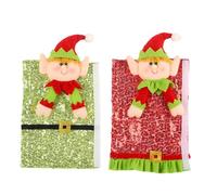 Diheohg 2 Pieces Christmas Fridge Handle Cover Cute Cartoon Glitter Handle Protector for Refrigerator and Microwave