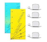 Diheohg 2 Sewing Guide Rulers with 4 Magnetic Sewing Guides, 1/8 to 2 Inch Straight Hemming Ruler, Sewing Margin Ruler and Easy to Install