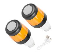 Diheohg 2 x Electric Scooter Handlebar Lights Warning Light LED Handlebar End Caps Waterproof Turn Signal Black + Orange
