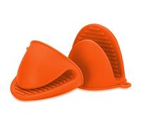 Diheohg 2 x Silicone Anti-Burn Heat Resistant Mini Oven Mitts for Cooking Handles, Pot Holders and Pot Holders Orange