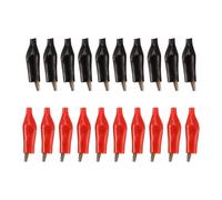 Diheohg 20 Pcs Black Red Soft Plastic Coated Test Probe Crocodile Clips Test