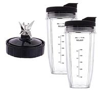 Diheohg 24oz Cups with Lids Take Away 7 Wing Extractor Blade for IQ BN801 SS101 BL480-30 BL641 BL642-30 Auto Mixers
