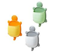 Diheohg 3 Pieces Cute Turtle Toothbrush Holder Storage Holder Cartoon Bathroom Organizer Toothbrush Storage Holder