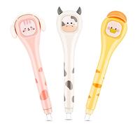 Diheohg 3pcs White Out Correction Tape Pen Cute Drying Japan White Out Pen Correction Tape Pen with Pen Applicator Kawaii Easy to Use