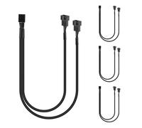 Diheohg 4 Pack Fan Pwm Cable Separator Y Splitter Computer Fan Pc Power Cable 4 Pin 1 to 2 Converter Braided Black Sleeve