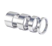 Diheohg 4Pcs/Set 5/10/15/20mm Aluminum Alloy Helmet Spacer Stem Spacer 28.6mm Fork Washer Cap for Road Bike Bicycle Silver