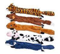 Diheohg 5 Pieces Squeaky Dog Chew Toy, Plush Dog Chew Toy No Padding for Small, Medium and Large Breeds, Chewers, Pets Squeakers, B