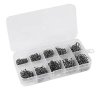 Diheohg 500 Pieces/Sets Mixed Size 3~12 High Pack Steel Carp Fishing Hooks with Hole with Retail Box Jigging Bait