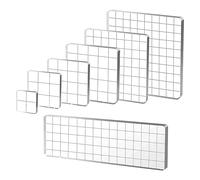 Diheohg 7 Pieces Acrylic Stamp Blocks, Clear Stamp Blocks Acrylic Blocks for Stamping Tools with Decorative Grid