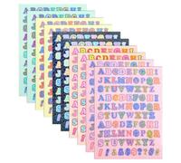 Diheohg 880 Pieces 10 Sheets Colorful Letter Stickers Alphabet Letter Stickers Self Adhesive for Scrapbooking Gifts DIY