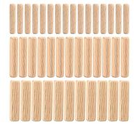 Diheohg 90 PCS Straight Groove Wooden Pins with Beveled Tapered Ends for Furniture Door, M6 M8 M10