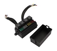 Diheohg Car Fuse Relay Box 12V Fuse Box Pre-Wired Relay Box with 4 Relay 12 Fuses ATC/ATO Relay Fuse Box 12V Sealed