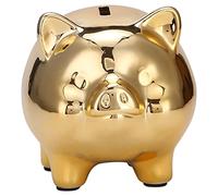 Diheohg Ceramic Gold Piggy Bank Cute Piggy Bank Creative Furnishing Lucky Pig Decoration