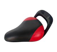 Diheohg Comfortable Kids Bicycle Seat with Handrail, PU Bicycle Saddle Black and Red for Child Safety