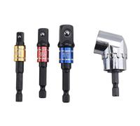 Diheohg Electric Impact Tools, Drive Socket Adapter Extenders, 3 Hex Shank Drill Bits + 105 Degree Right Angle Extension Screwdriver