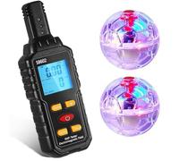 Diheohg Ghost Equipment Kit Emf Meter Black Plastic Emf Counter Emf Meter with 2 Luminous Motion Cat Balls, Emf Meter Detector Ghost Equipment