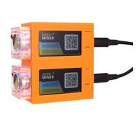 Diheohg NerdMiner V2 Miner 78KH/S*2 Dual Screen BTC Solo Lottery Miner Bitcoin Nerd Miner Miner with Fan C