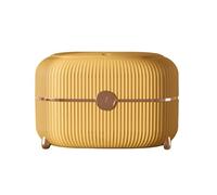 Diheohg Office Bin with Press Lid Mini Storage Bin Bedside Bedroom Living Room Coffee Table Waste Paper Bin Bucket Yellow Easy to Use 22 x 11.5 x 14 cm