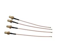 Diheohg Pack of 4 U.FL RF Cables (/IPX) Mini Pci to Rp-SMA, Low Coaxial Loss Cable for Wi-Fi Antenna Rg-178 (4 Inch (10 Cm))