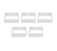 Diheohg Perforated Ring Tart Moulds Stainless Steel Square Shape Cake Mould Circle French Pastry Baking Tool, Pack of 5