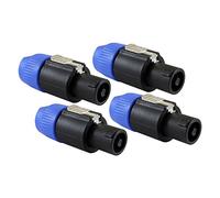 Diheohg Speaker Plug Twist Lock 4-Pole Speaker Plug Compatible with Speakon Nl4Fc, Nl4Fx, Nlt4X, Nl2Fc - 4 Pack