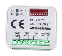 Diheohg Universal RX Receiver Multi-Frequency 300-868MHz 2CH 12V 24V Relay Module Garage Door Remote Control 433.92MHz 868MHz Garage Door Receiver