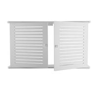 Diheohg WiFi Router Storage Boxes without Wooden Box Power Cable Plus Wall Hanging Shelf Power Socket - Double Door