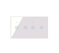 Diheohg Wifi Smart Wall Light Switch 10A Glass Touch Panel Switch Without Remote Control 4 Gangs (White)