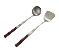 Diheohg Wok Spatula and Ladle Tool Set, 17 Inch Wok Spatula, Stainless Steel Wok Spatula