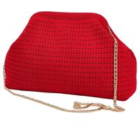 DIHKLCIO Summer Beach Woven Clutch Purses for Women 2025 Cloud Dumpling Pouch Purse Crossbody Bag Handbag Crochet Stripped, Red