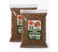 Dihl 10 Litres Dried Mealworms for Birds and Reptiles, 2x 5 Litre Bags