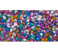Dihl 1KG Unipac Aquarium Galaxy Stellar Gravel Stones, 5mm to 8mm Grain Size, Decorative Substrate, Non-Toxic Durable Epoxy Coated Metallic Finish. Gold, Blue, Purple, White, Green, Pink Mix, 1 KG