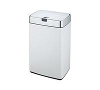 Dihl 35L Iris White with Chrome Lid Rectangle Stainless Steel Auto Touchless Hands-Free Sensor Kitchen Waste Dust Bin Automatic Motor